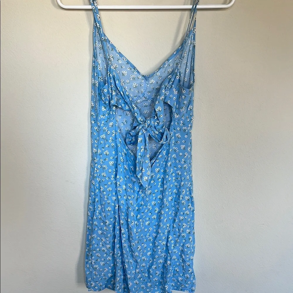 Blue Floral Spaghetti Strap Dress - Picture 3 of 4
